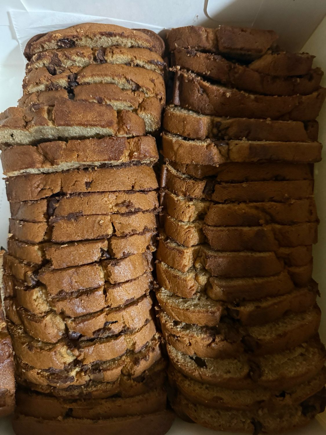 Banana Bread With Chocolate Chips. Loaf/slices