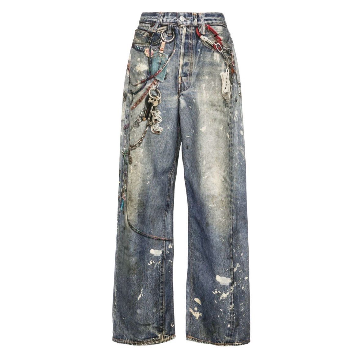 Acne Studios KeyChain Print Wide Leg Jeans