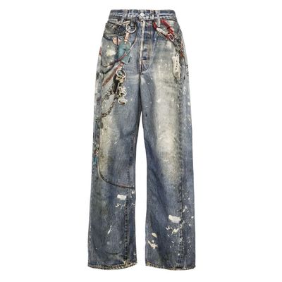 Acne Studios KeyChain Print Wide Leg Jeans