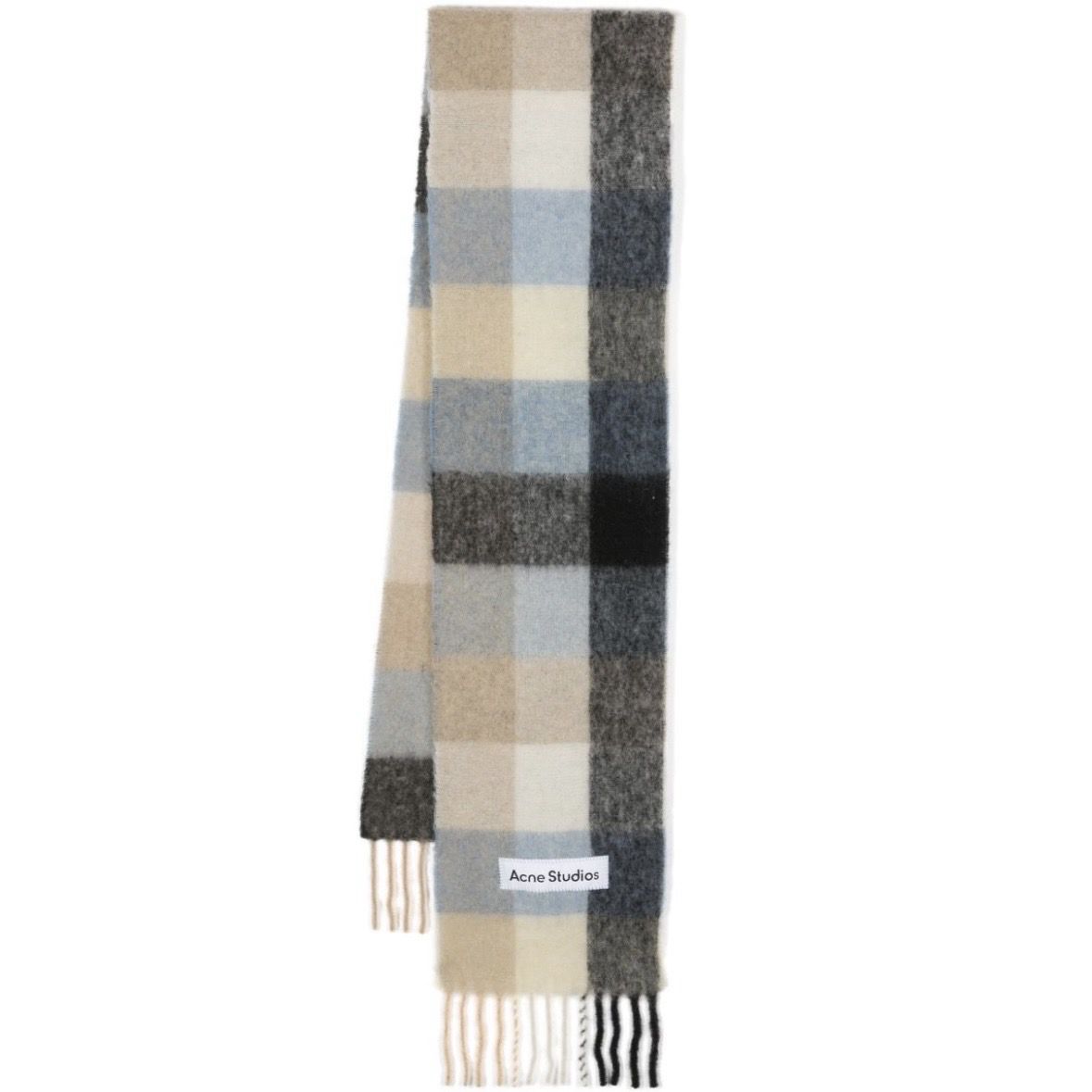 Acne Checked Mohair Blended Scarf