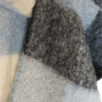 Acne Checked Mohair Blended Scarf