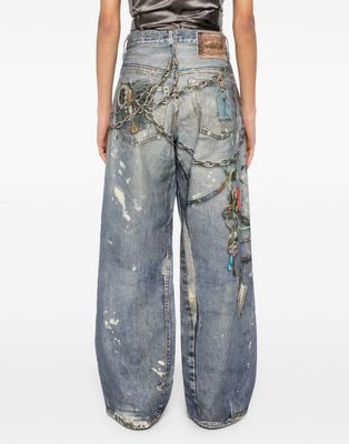 Acne Studios KeyChain Print Wide Leg Jeans