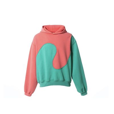 Erl Swirl Fleece Hoodie Red Green