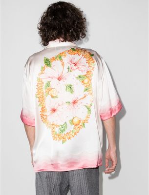 Casablanca Contrasting Trim Silk Shirt