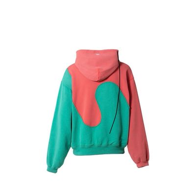 Erl Swirl Fleece Hoodie Red Green