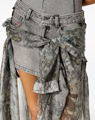 Diesel O-Jeany Layered Denim Skirt