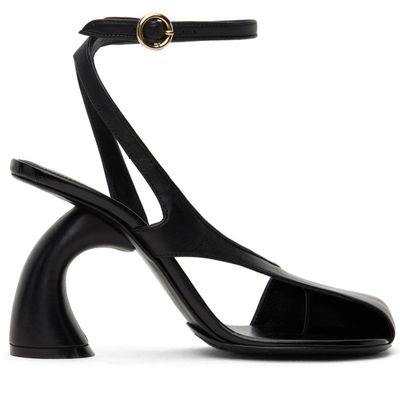 Dries Van Noten Black Cutout Heeled Sandals