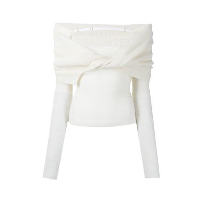 Jacquemus Twist Detail Open Front Knitted Top