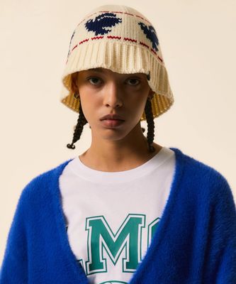 Lost Management Cities Jacquard Crochet Bucket Hat