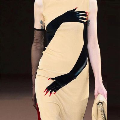 Loewe Hand Print Velvet Midi Dress