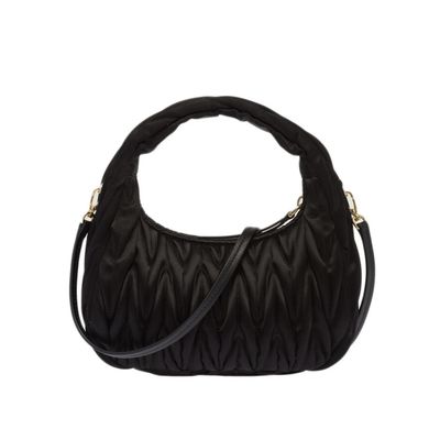 MiuMiu Wander Metalasse Satin Mini Hobo Bag