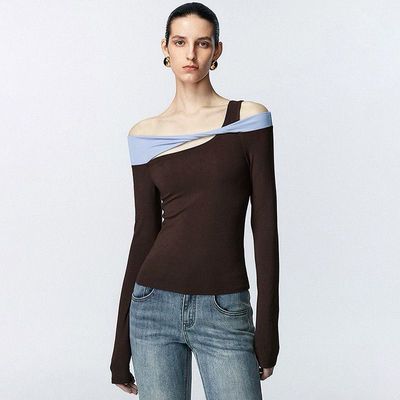 One Shoulder Long Sleeved Top