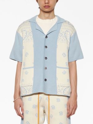 Rhude Bianco Knitted Short Sleeve Shirt