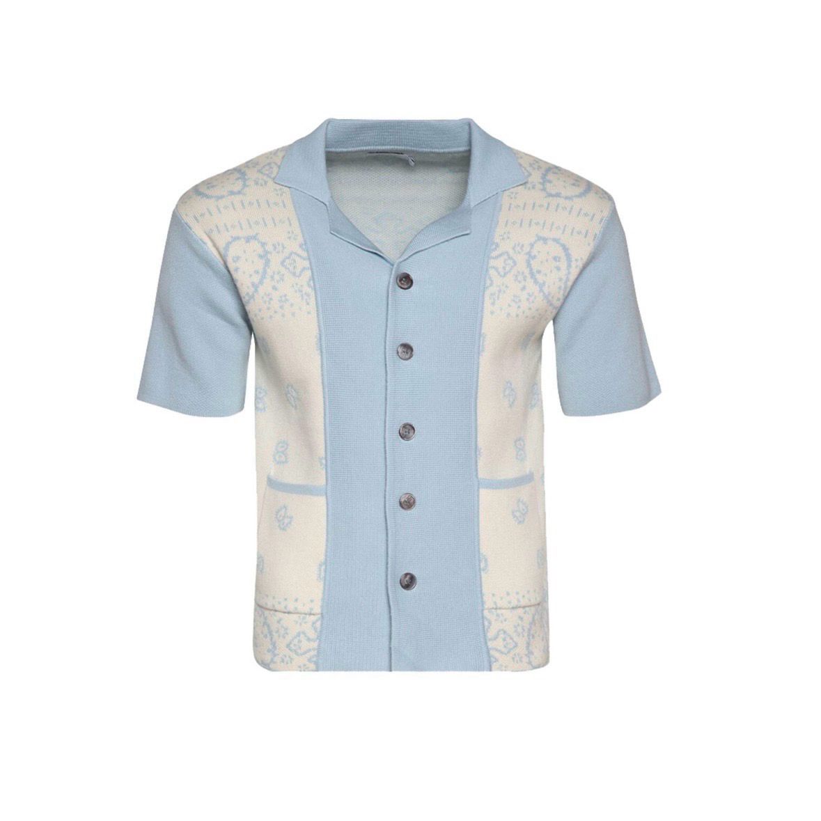 Rhude Bianco Knitted Short Sleeve Shirt