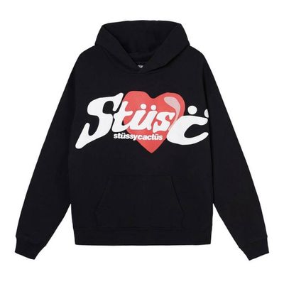 Stussy Black Embroidered Hoodie