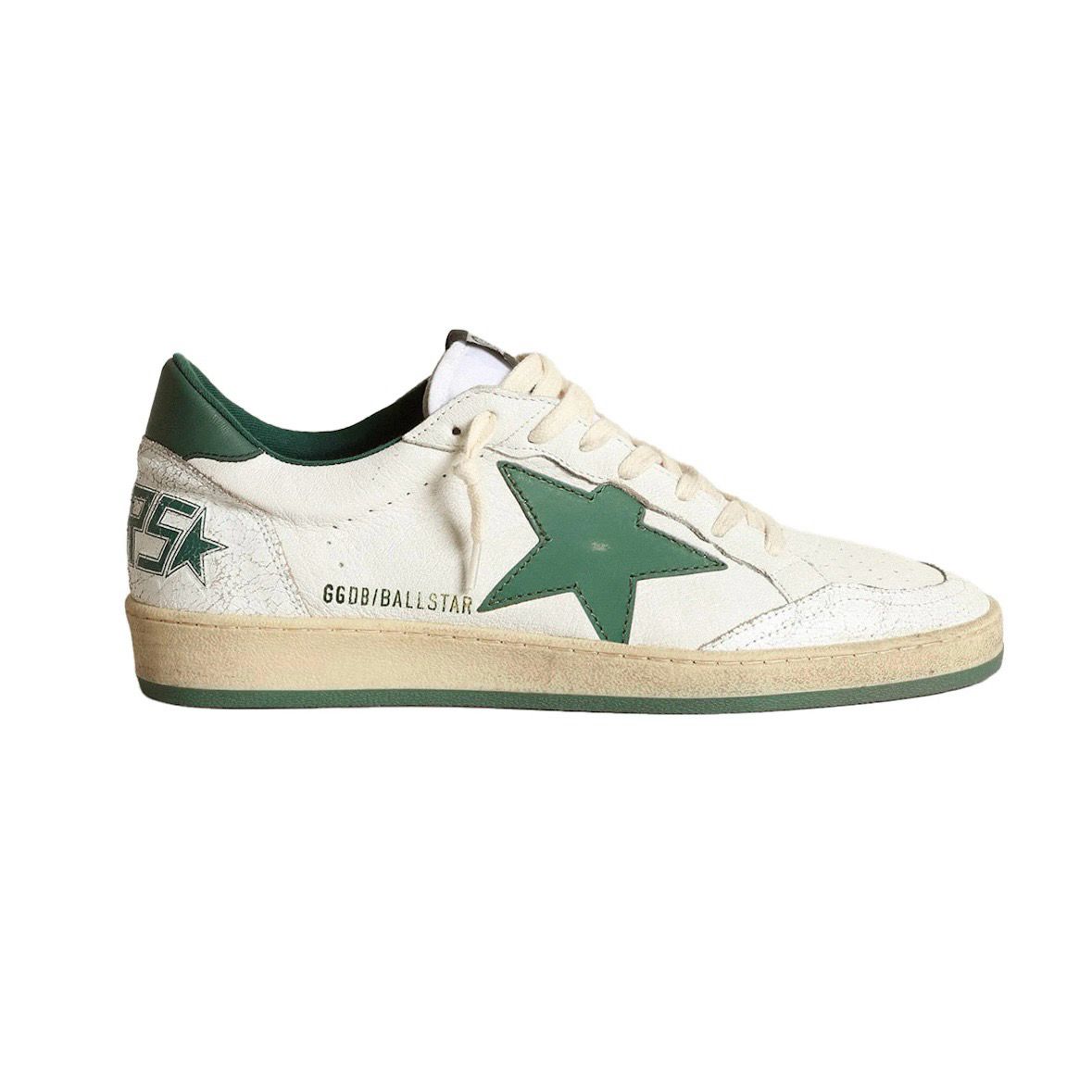 Golden Goose Ball Star White Green Star