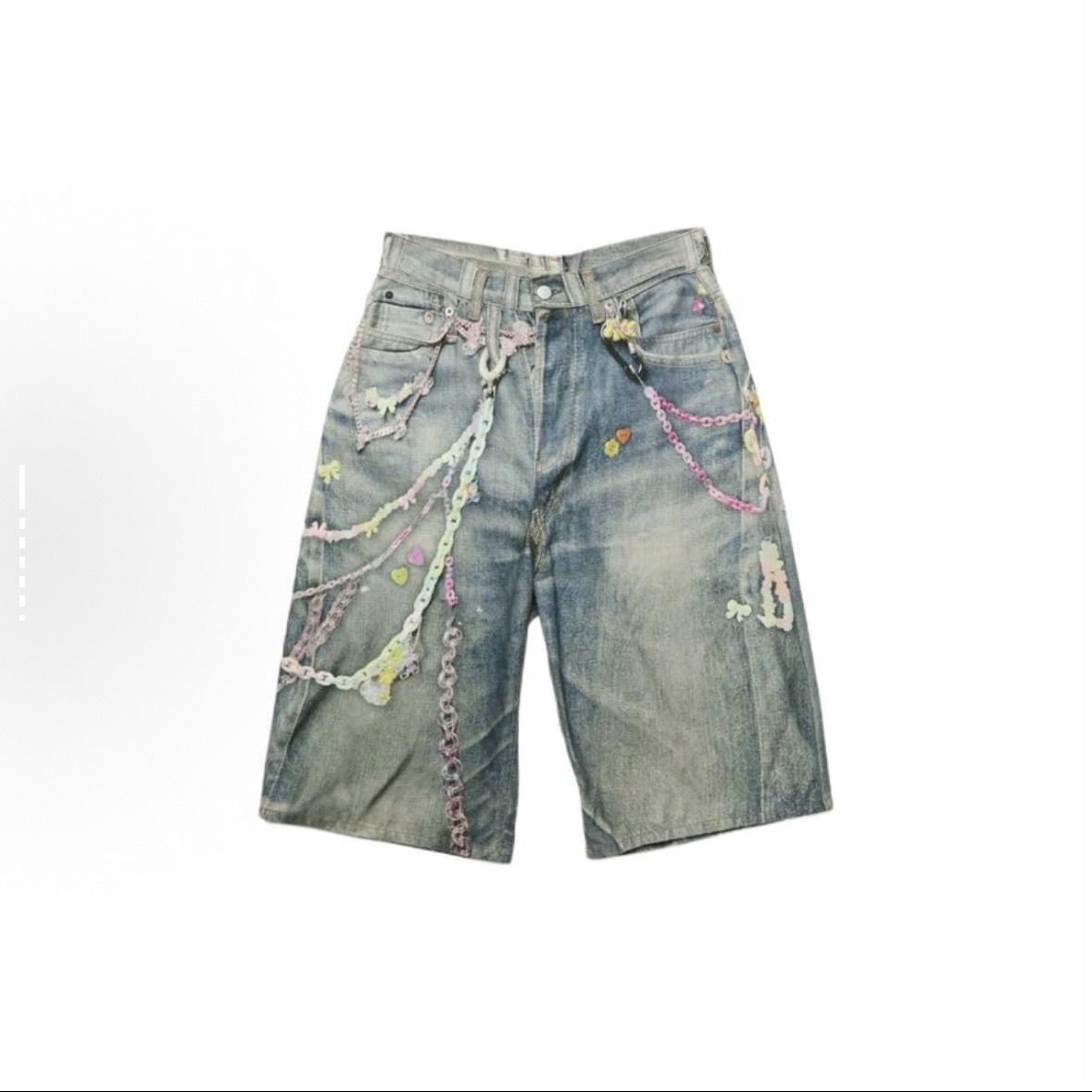Acne Studios Key Chain Denim Shorts