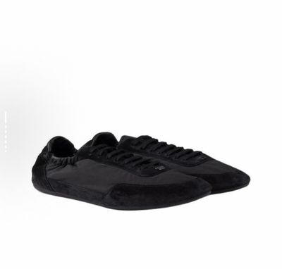 Prada Re Nylon Suede Trimmed Sneakers 
