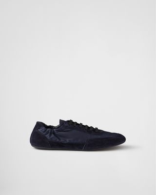 Prada Collapse Re Nylon and Suede Sneakers