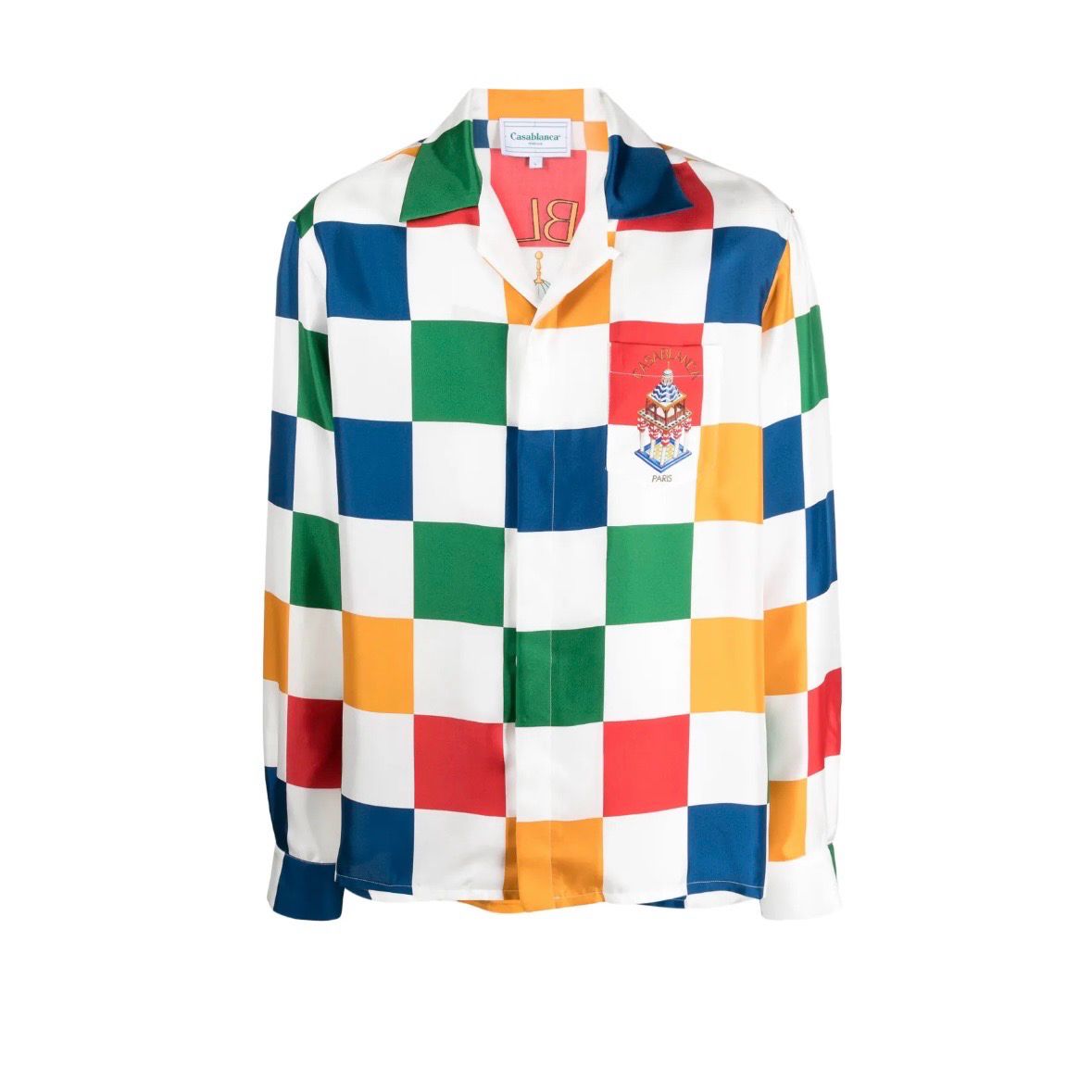 Casablanca Checkboard Print Silk Shirt