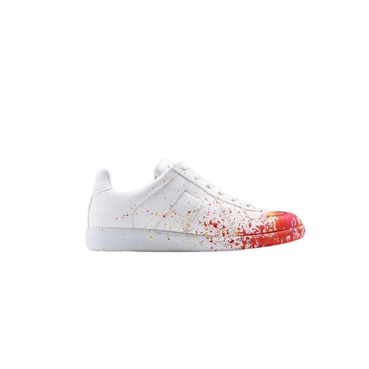 Maison Margiela Low Replica ‘Paint Splatter’- White Orange