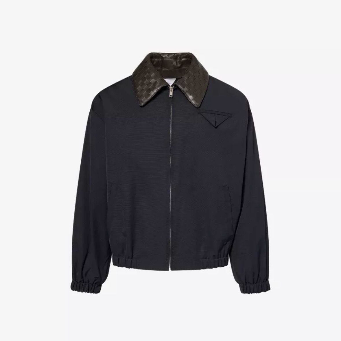 BOTTEGA VENETA Intrecciato-Collar Blouson Cotton-Blend Jacket