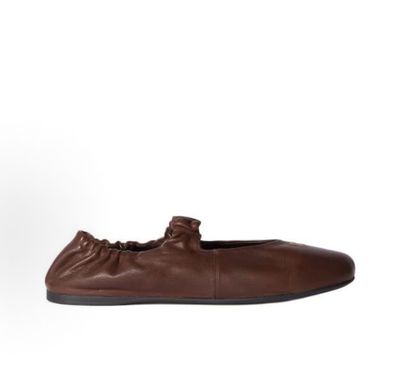 MiuMiu Sheep Skin Suede Leather Ballerina Shoe - Brown