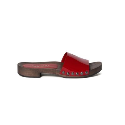 MiuMiu Patent Leather Slides Red