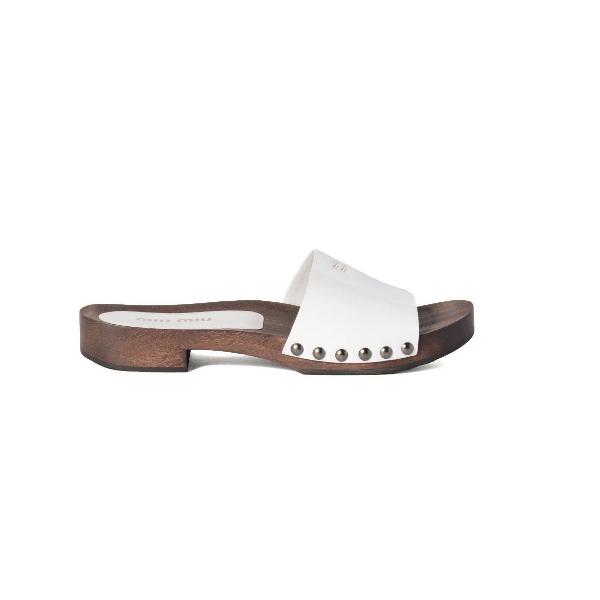MiuMiu Patent Leather Slides White