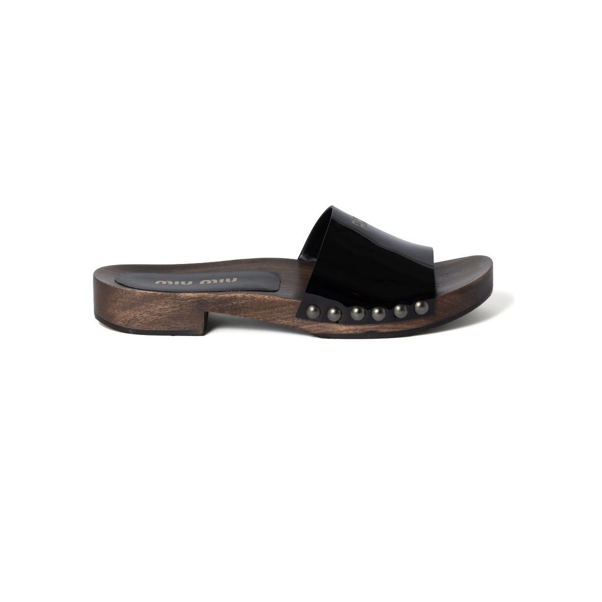 MiuMiu Patent Leather Slides Black