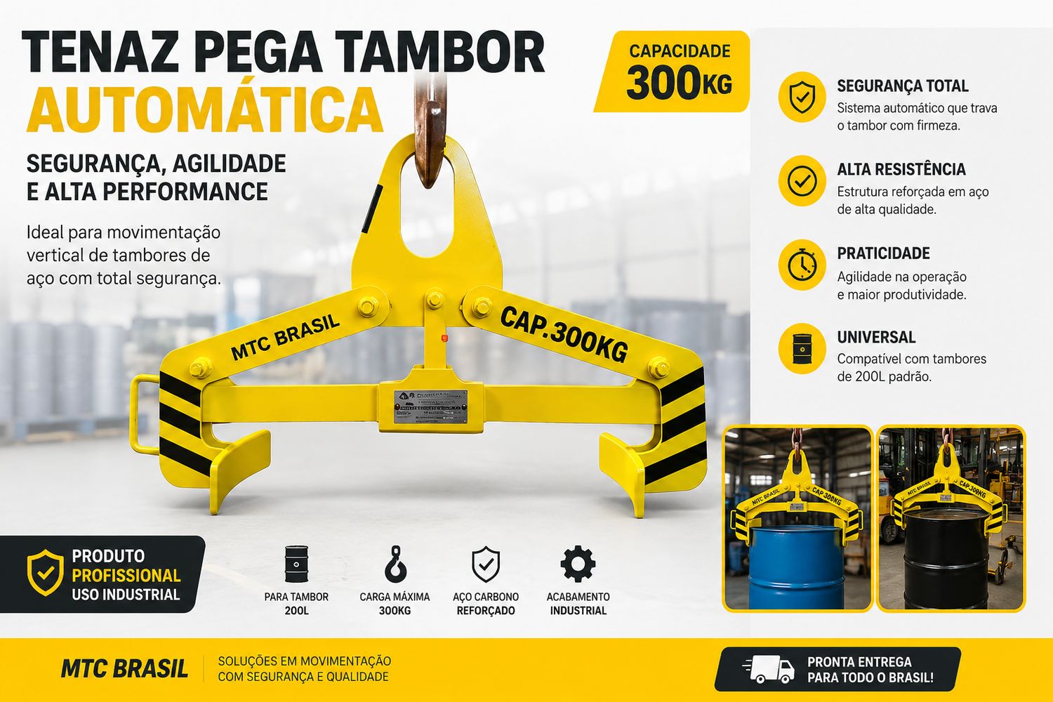 PEGA TAMBOR VERTICAL AUTOMATICO CAP. 300 KG
