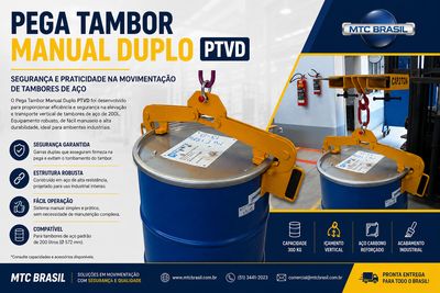 Pega Tambor Manual Vertical Duplo