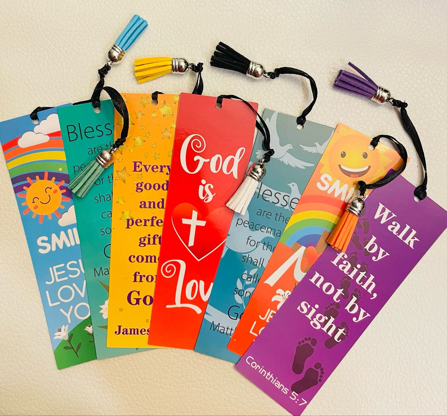 Leather Tassel Bookmark – Elegant Scripture Gift