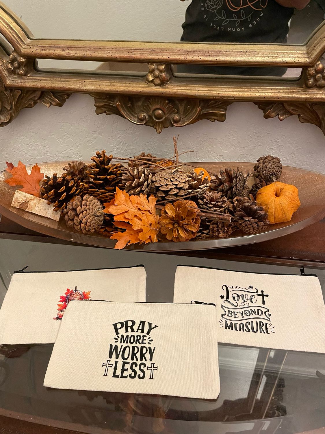 Handmade Christian Canvas Pouch - Faith Sayings Heat Pressed Zipper Bag