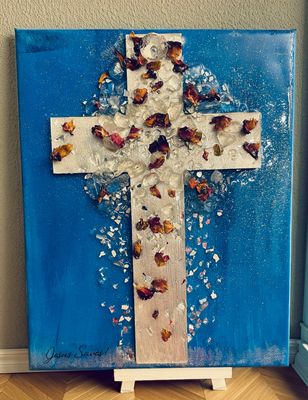 11x14 ~Handcrafted Mixed Media Canvas Glass Resin Art  - Christmas, Fall &amp; Faith Designs