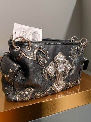 Western Cross Rhinestone Purse – BROWN OR BLACK ~ GET BOTH with the BOGO SALE! Buy One Get One Half Off