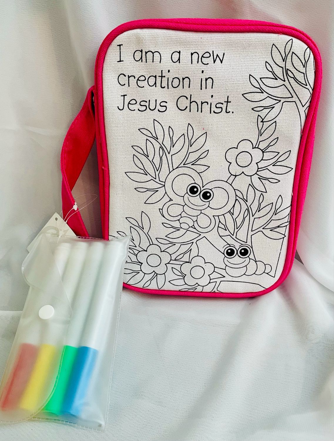 Color Your Own Washable Kids Bible Cover – &quot;I Am A New Creation&quot;