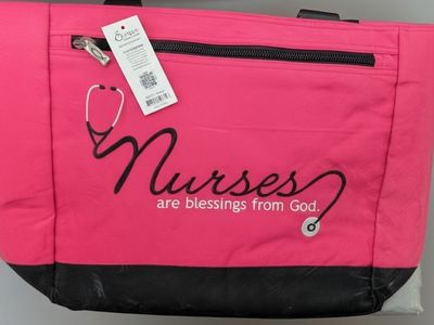 "Nurses Are Blessings From God" Canvas Tote Bag – Pink BOGO Buy One Get One Half Off