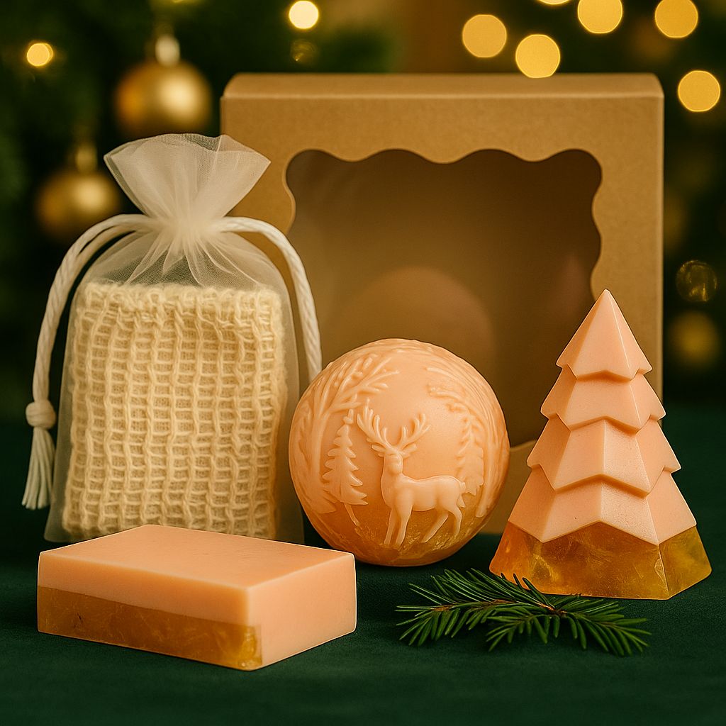 Shea & Bloom Holiday Gift Set - 4 Piece Artisan Soap Collection ~ BOGO ( Buy One Get One Half Off) Shea & Bloom Holiday Gift Set - 4 Piece Artisan Soap Collection ~ BOGO ( Buy One Get One Half Off)
