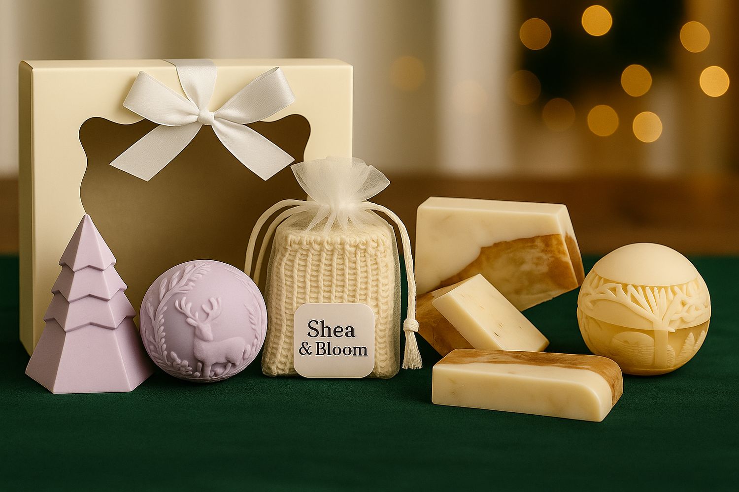 Shea & Bloom Winter Gift Set - 3 Piece Soap Collection with Free Bag ~ BOGO ( Buy One Get One Half Off) Shea & Bloom Winter Gift Set - 3 Piece Soap Collection with Free Bag ~ BOGO ( Buy One Get One Half Off)