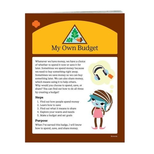 BROWNIE MY OWN BUDGET BADGE REQUIREMENTS