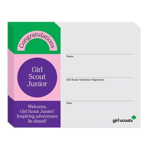 GIRL SCOUT JUNIOR CERTIFICATE PKG. OF 12