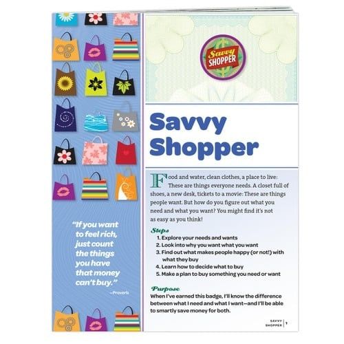 Junior Savvy Shopper Badge Requirement Pamphlet