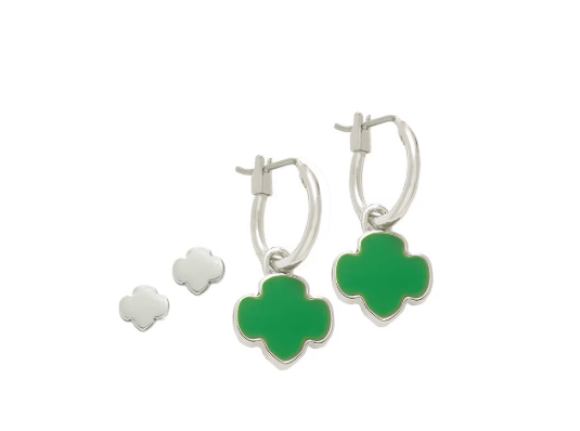 ADD-CHARMS SILVER EARRINGS WITH TREFOIL