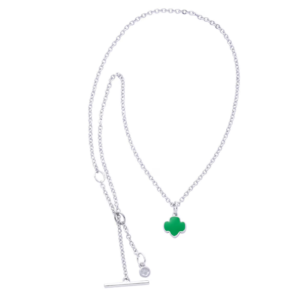 ADD-CHARMS SILVER NECKLACE WITH TREFOIL
