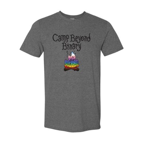 2025 Camp Beyond Binary T-Shirts, Size: S, Color: Dark Heather Grey