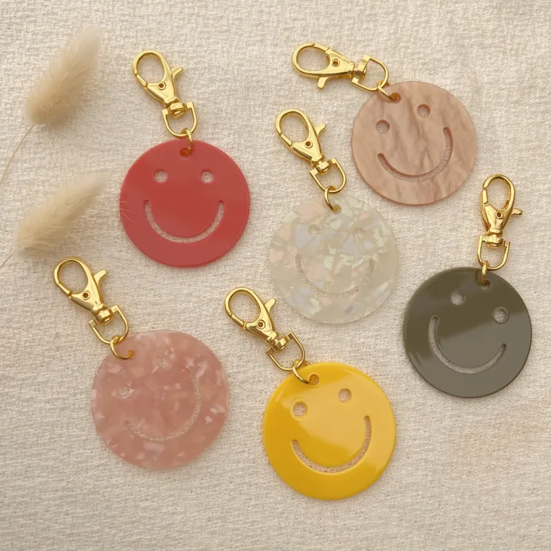 Smiley Clip On Charm- Keyring