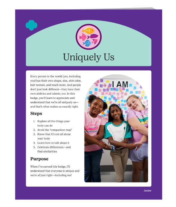 Junior Uniquely Us Badge Requirements