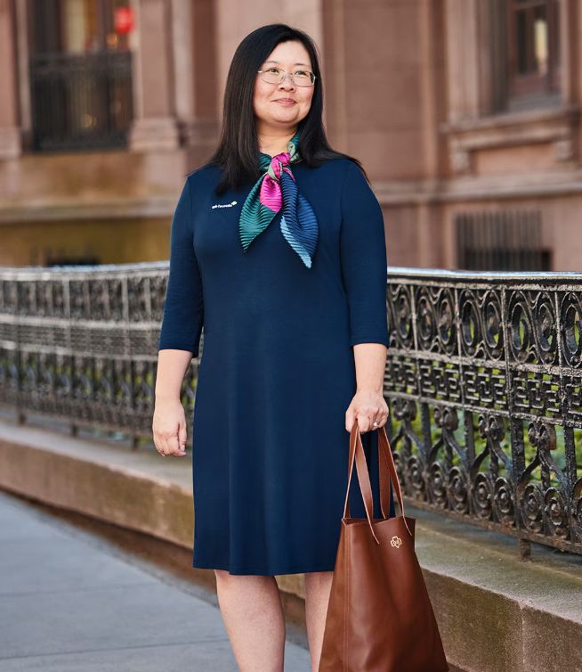 Three-Quarter Sleeve Knit Dress — Women’s