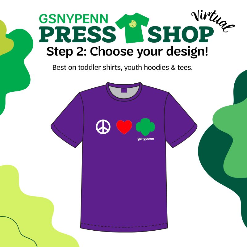 Peace Love Girl Scouts Full Color Transfer